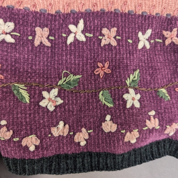 North Crest Size 8 (6-8) Chenille Cardigan In Great Vintage Condition - Picture 4 of 13